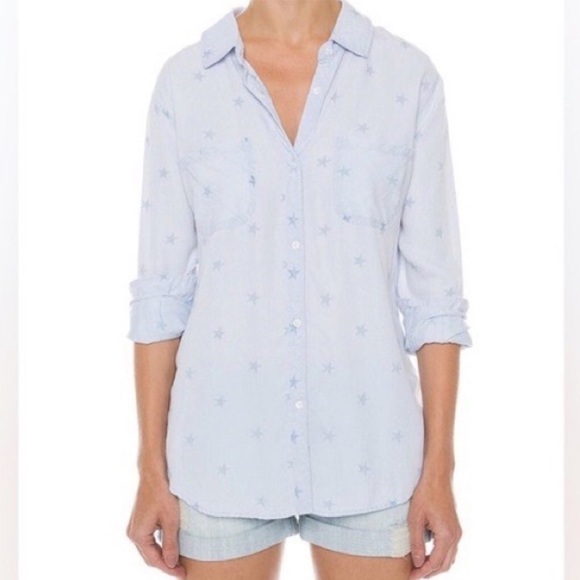 RAILS Carter Button Up White Wash Star Shirt XS - Picture 7 of 7